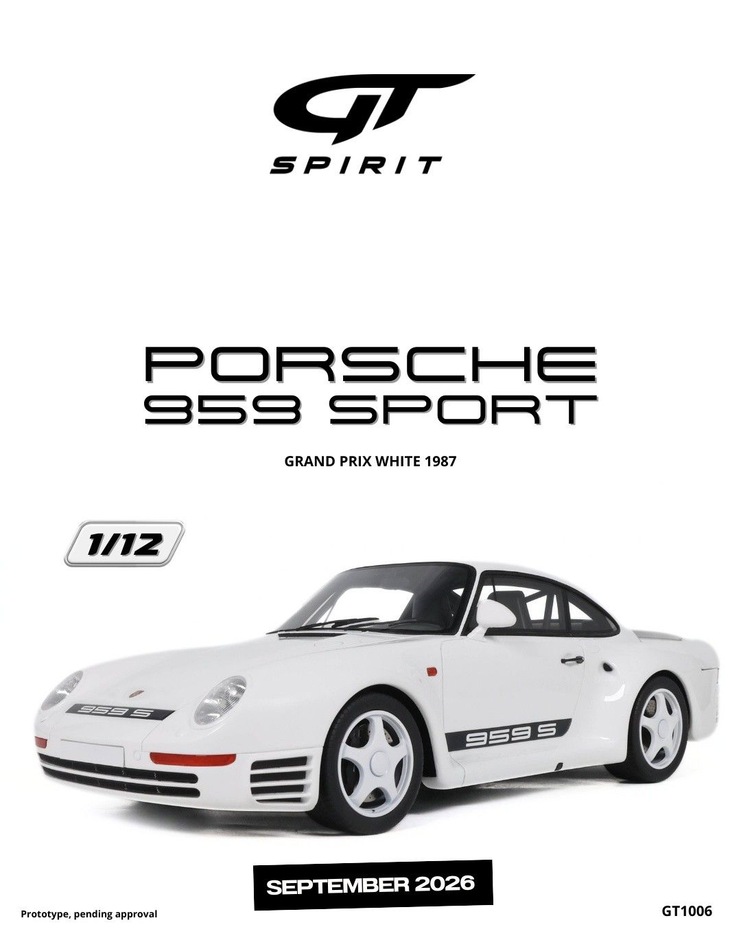 1:12 GT Spirit - 1987 Porsche 959 Sport Grand Prix White