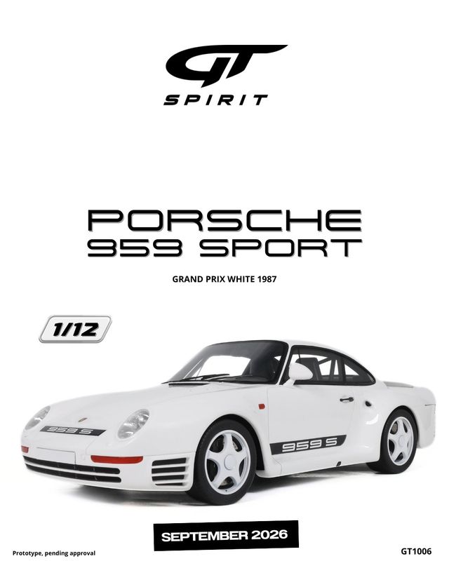 1:12 GT Spirit - 1987 Porsche 959 Sport Grand Prix White 1:12 GT Spirit - 1987 Porsche 959 Sport Grand Prix White