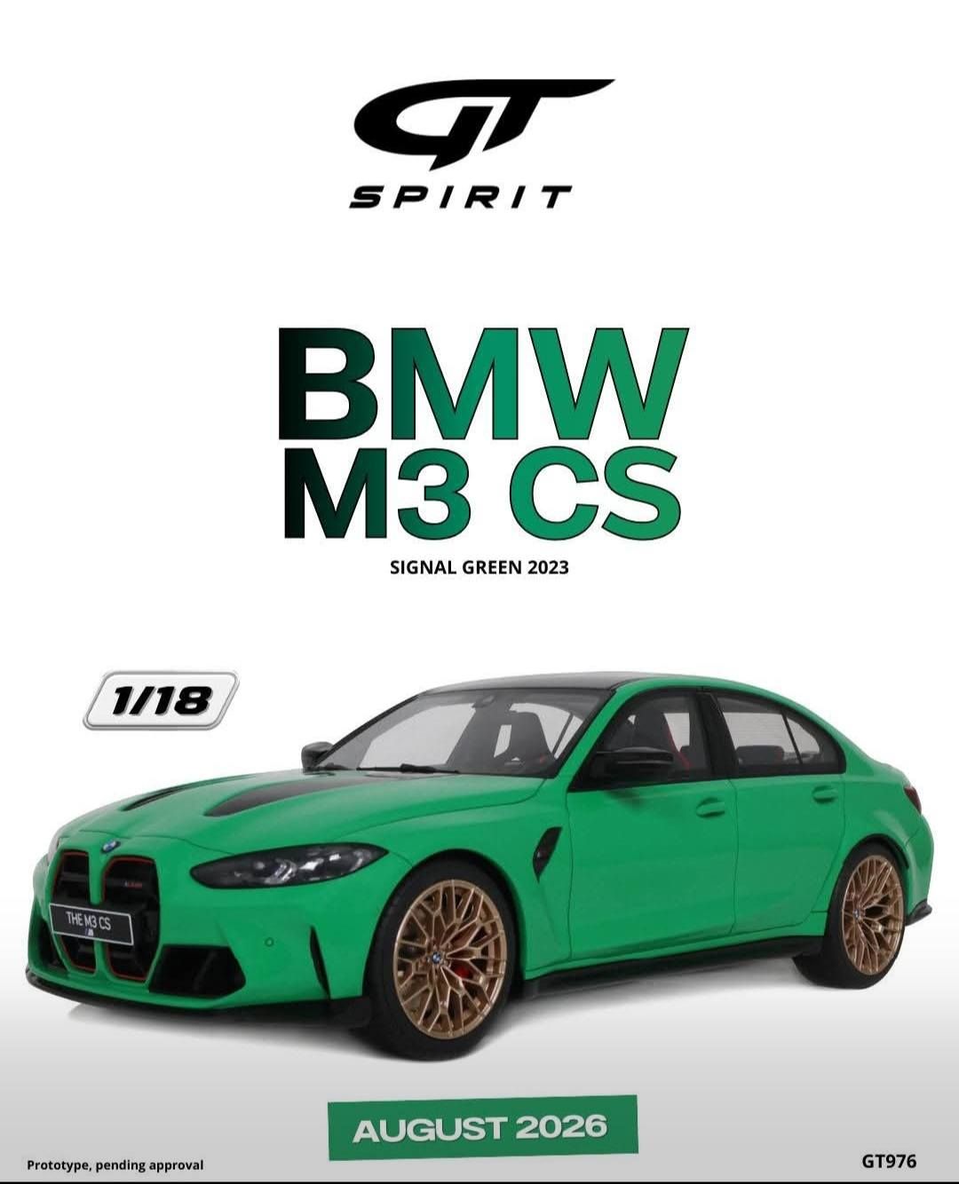 1:18 GT Spirit - 2023 BMW M3 CS Signal Green