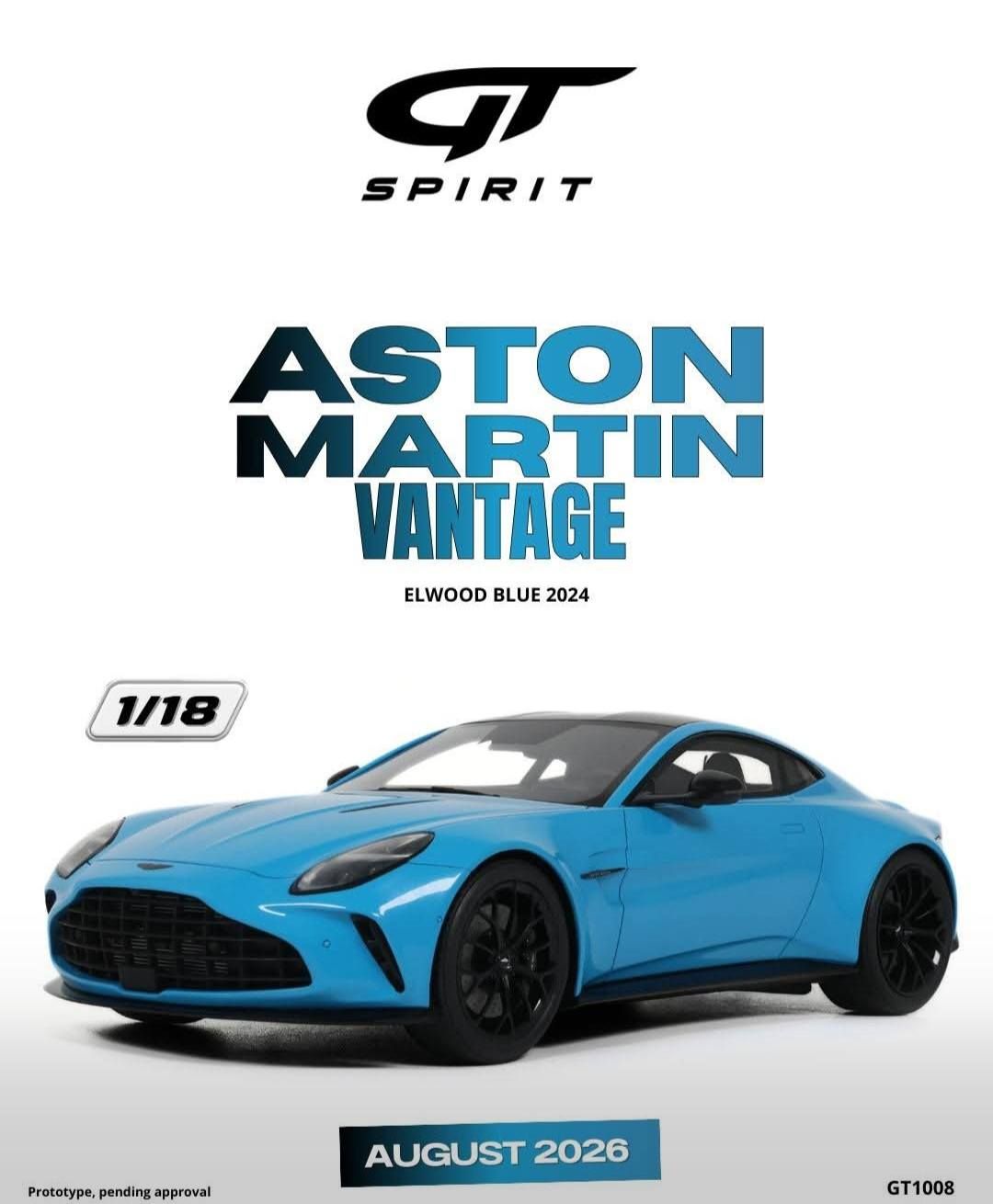 1:18 GT Spirit - 2024 Aston Martin Vantage Elwood Blue