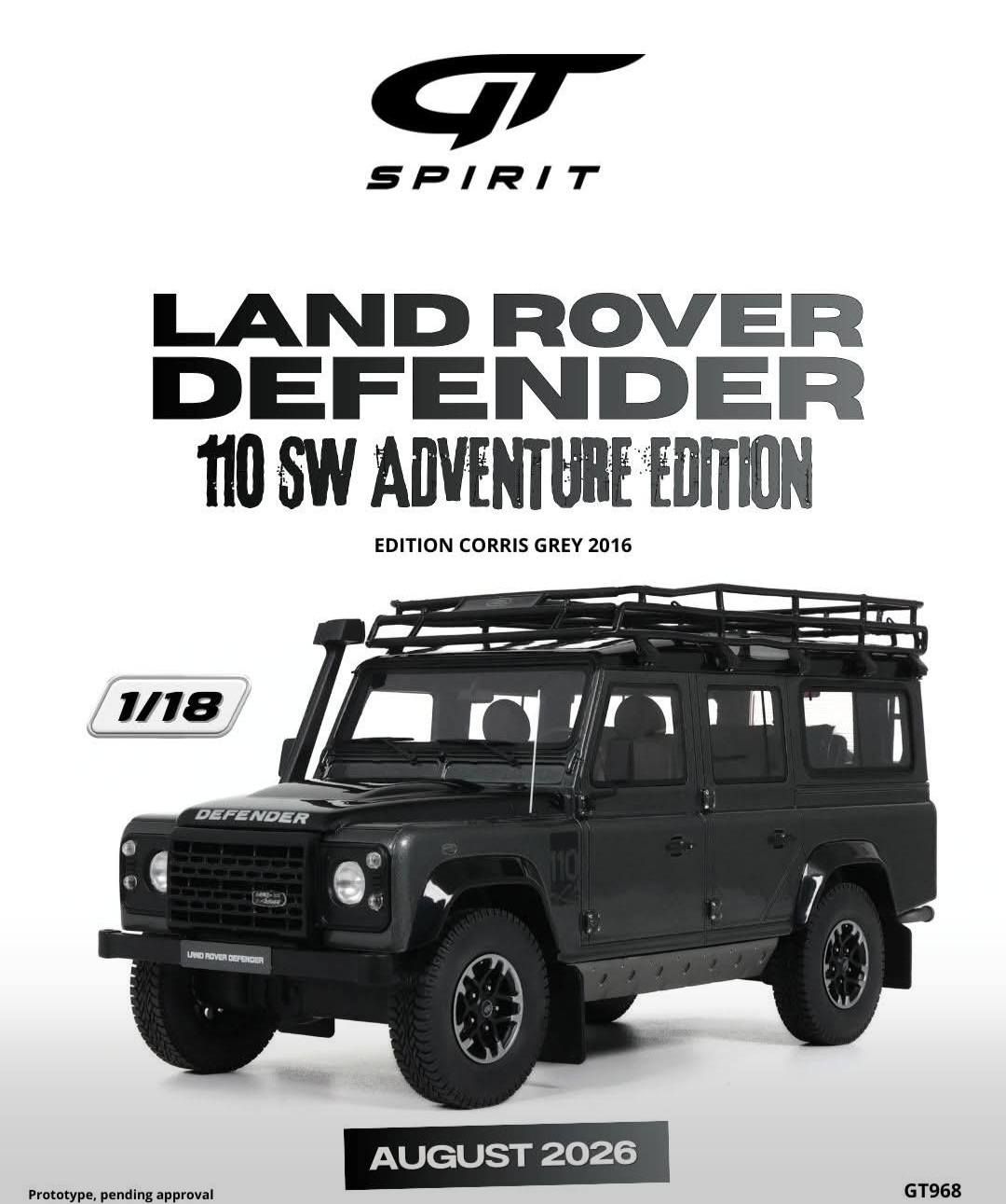 1:18 GT Spirit - 2016 Land Rover Defender 110 SW Adventure Edition Corris Grey