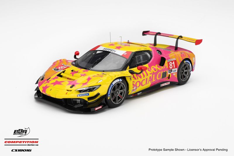 1:18 BBR - Ferrari 296 GT3 3.0L Turbo V6 Team Dragonspeed #81 Imsa Laguna Seca 2025 A. Costa