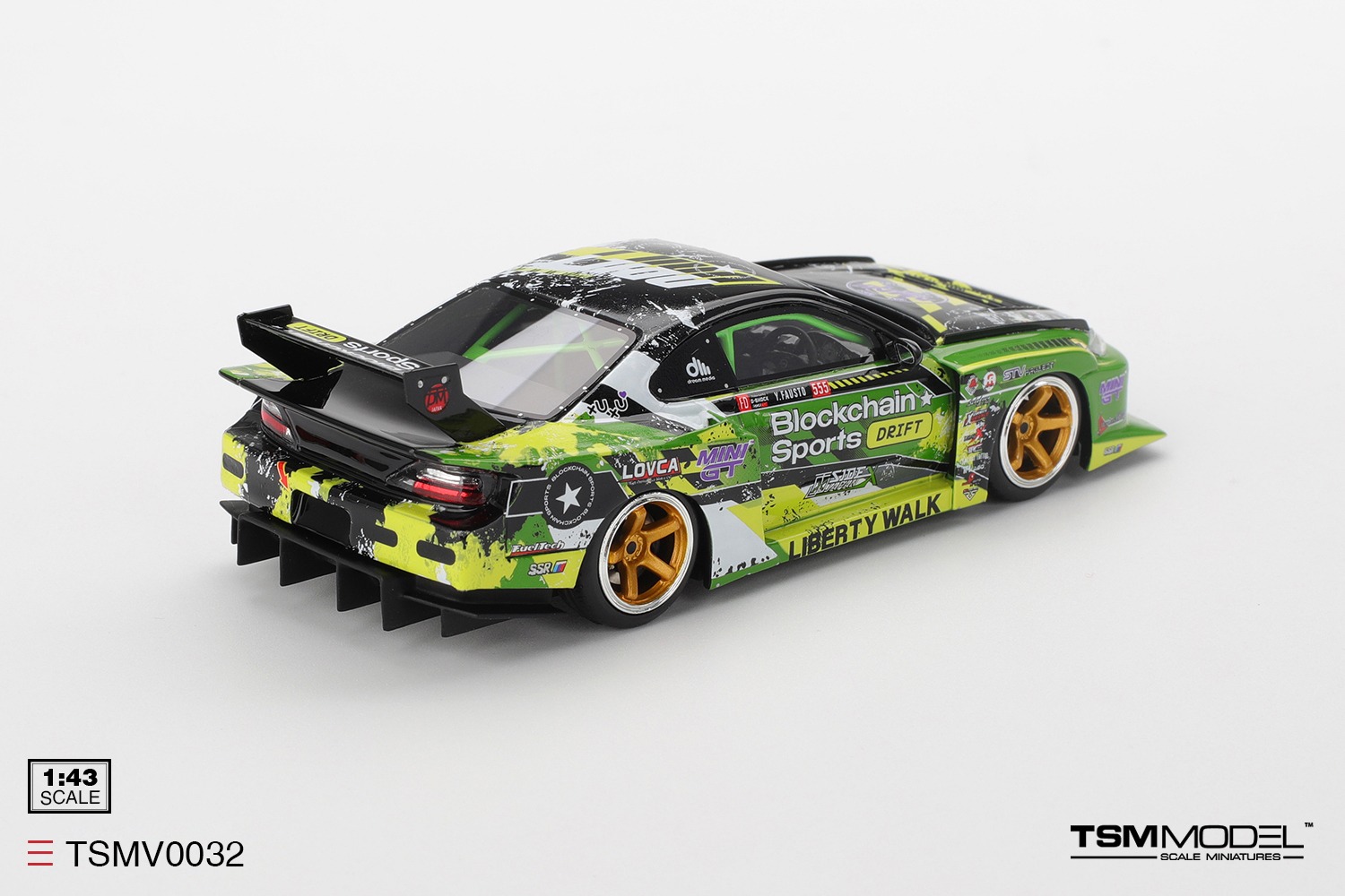 1:43 TSM - 2024 Nissan Silvia S15LB-Super Silhouette #555 V2 Formula Drift Japan