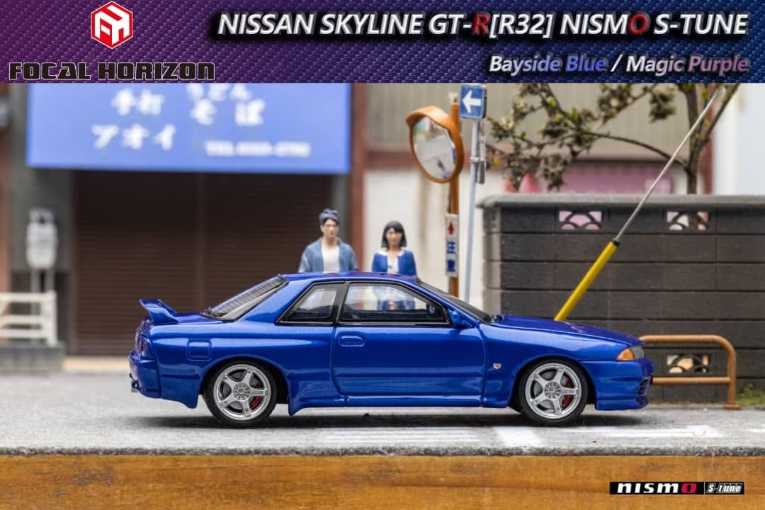 1:64 Focal Horizon - Nissan GTR-R32 with opening hood, bayside blue