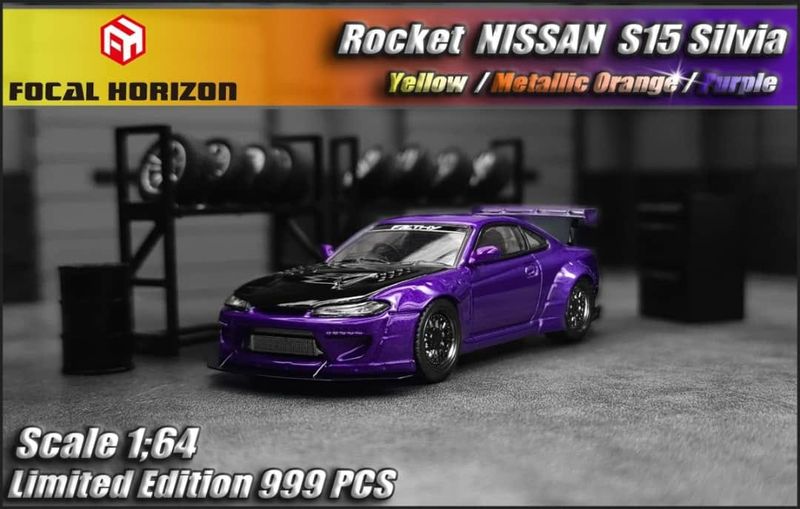1:64 Focal Horizon - Nissan S15 carbon hood with opening hood, purple