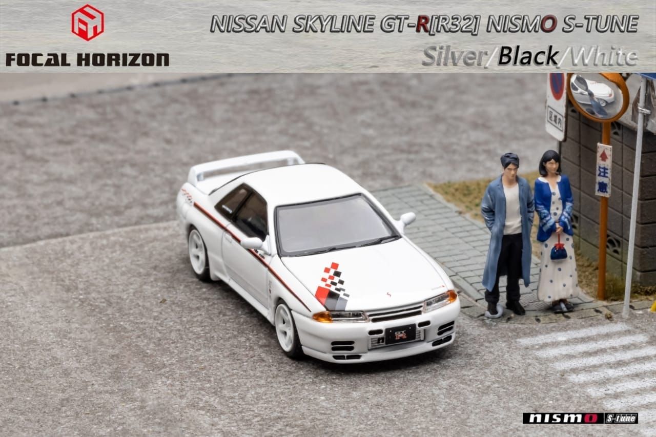 1:64 Focal Horizon - Nissan GTR-R32 with opening hood, white