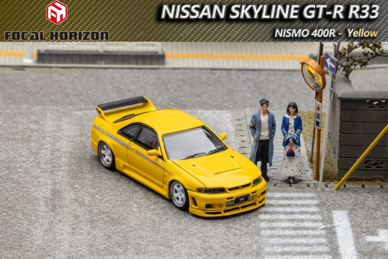 1:64 Focal Horizon - Nissan GTR-400R with opening hood, yellow