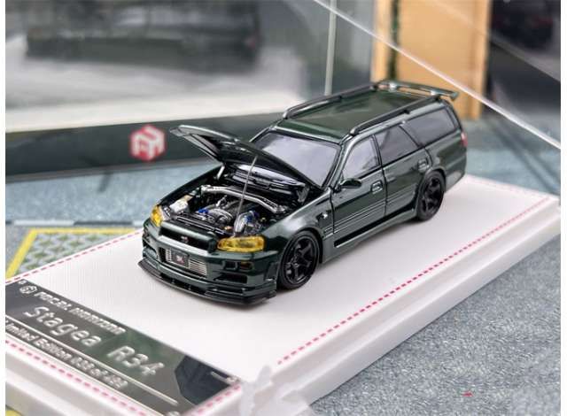 1:64 Focal Horizon - Nissan R34 Wagon with opening hood, dark green