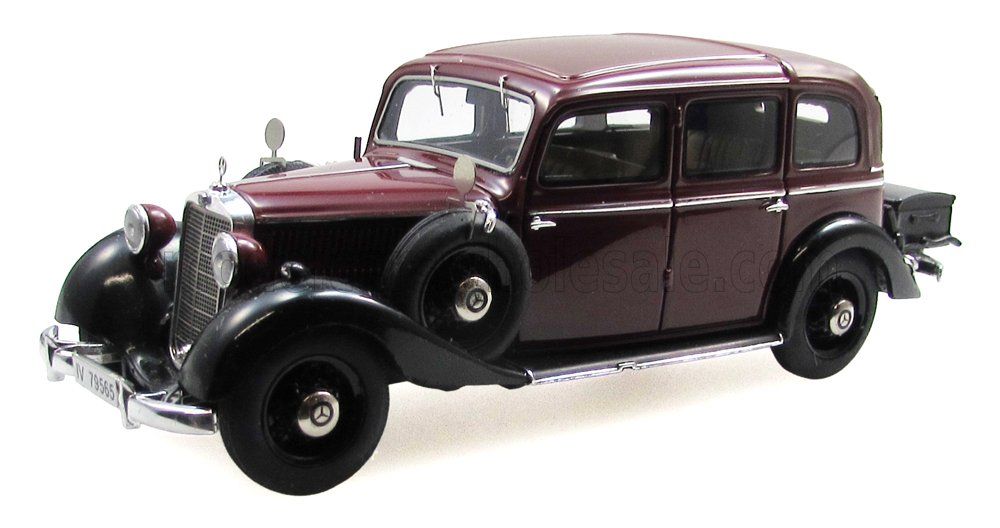 1:43 Esval Model - 1937 Mercedes Benz 230 (W143) Pullman Landaulet Semiconvertible Closed - Red Black