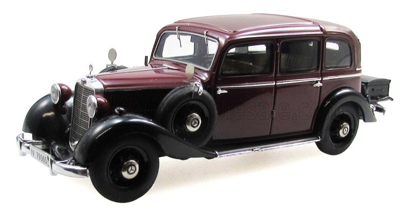 1:43 Esval Model - 1937 Mercedes Benz 230 (W143) Pullman Landaulet Semiconvertible Closed - Red Black