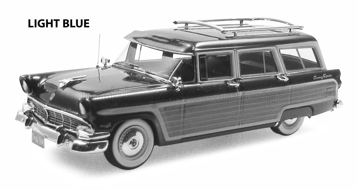 1:43 Esval Model - 1955 Ford Country Squire SW Station Wagon - Light Blue Wood