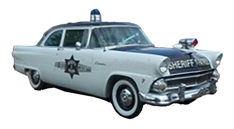 1:43 Esval Model - 1956 Ford Customline Berline Police - Blue White