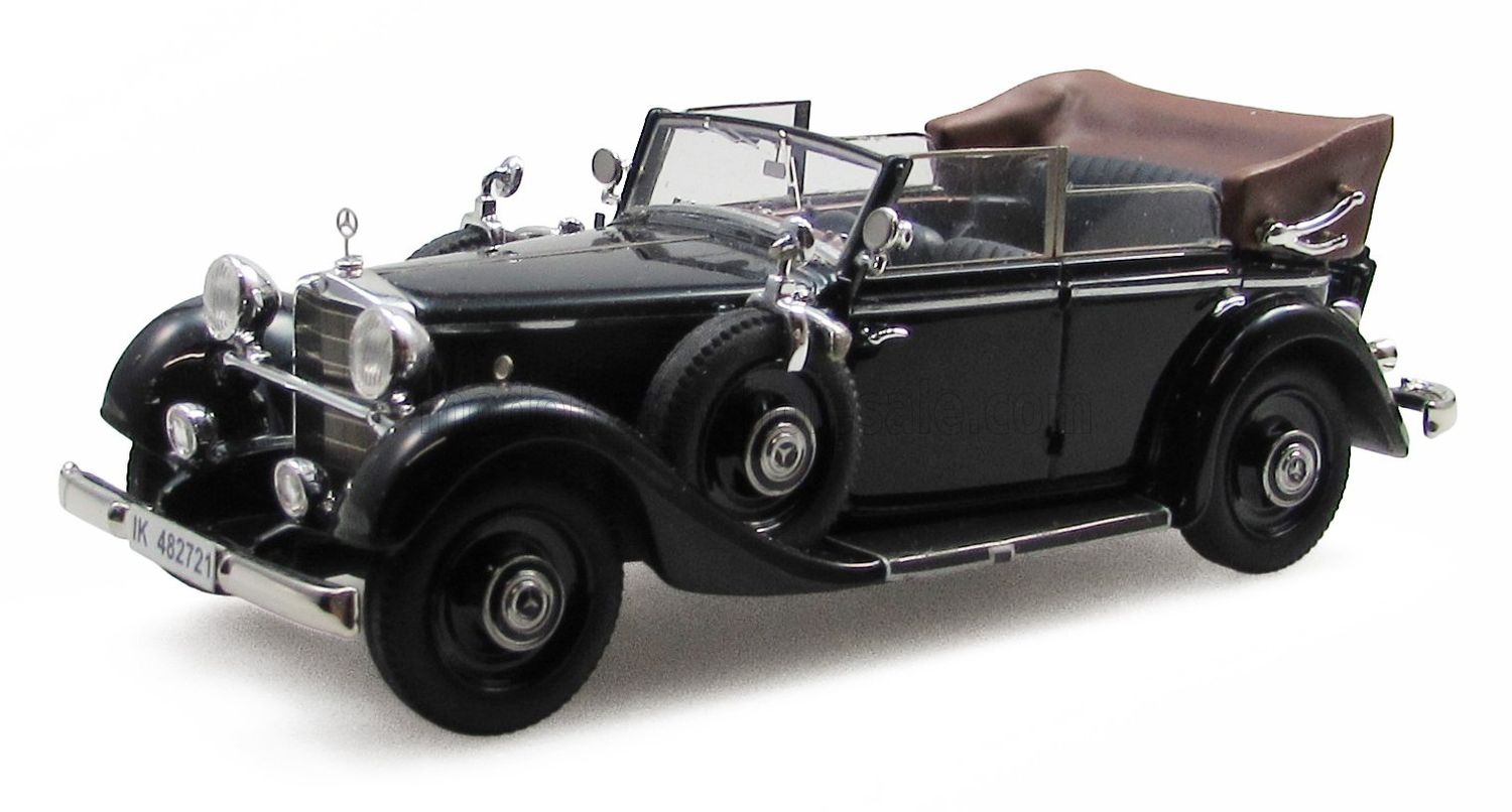 1:43 Esval Model - 1933 Mercedes Benz 290 W18 D Passo Corto Cabriolet Open - Black