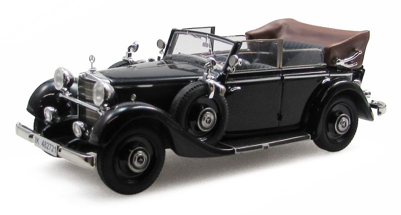 1:43 Esval Model - 1933 Mercedes Benz 290 W18 D Passo Corto Cabriolet Open - Black