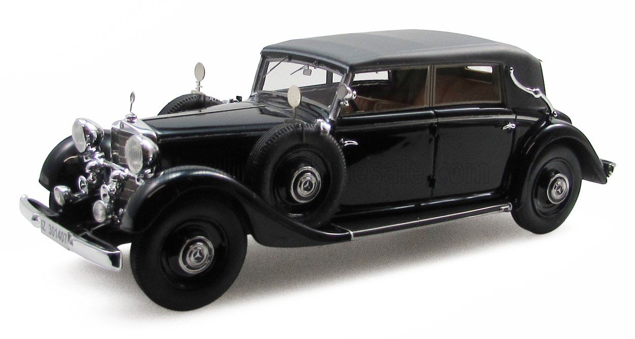 1:43 Esval Model - 1933 Mercedes Benz 290 W18 D Passo Lungo Cabriolet Closed - Black