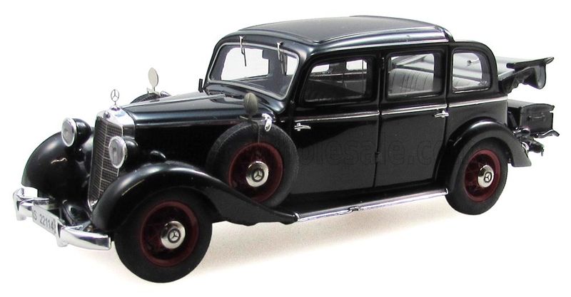 1:43 Esval Model - 1937 Mercedes Benz 230 (W143) Pullman Landaulet Semiconvertible Open - Black