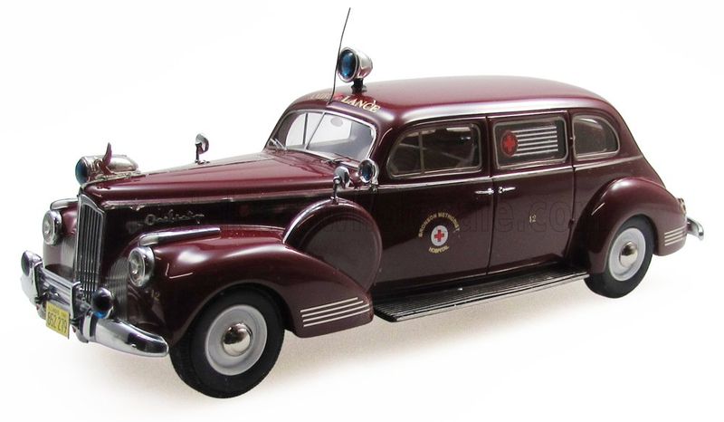 1:43 Esval Model - 1941 Packard 160 Sedan Ambulance by Henney - Red