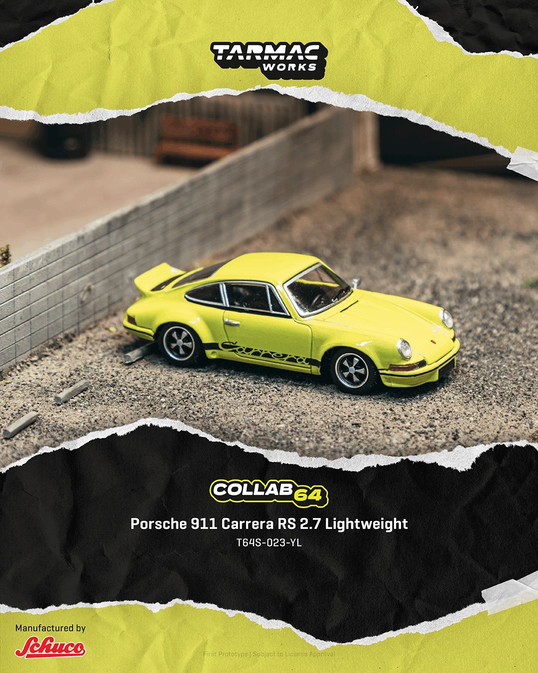 1:64 Tarmac - Porsche 911 (911) Carrera RS 2.7, lightweight yellow