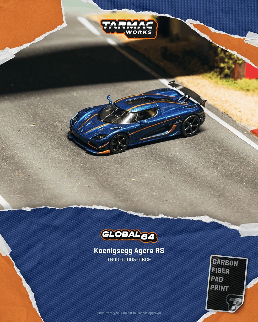 1:64 Tarmac - Koenigsegg Agera RS, dark blue carbon fiber