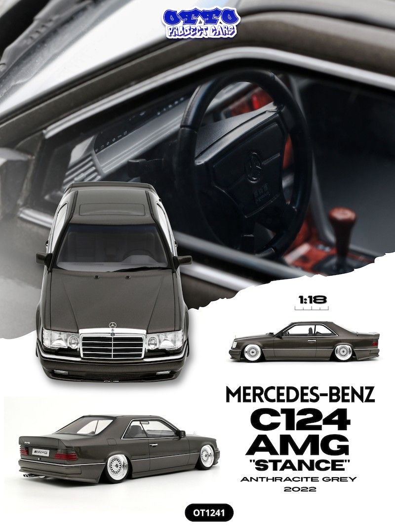 1:18 Otto Mobile - Mercedes-Benz C124 AMG "Stance" Anthracite Grey 2022