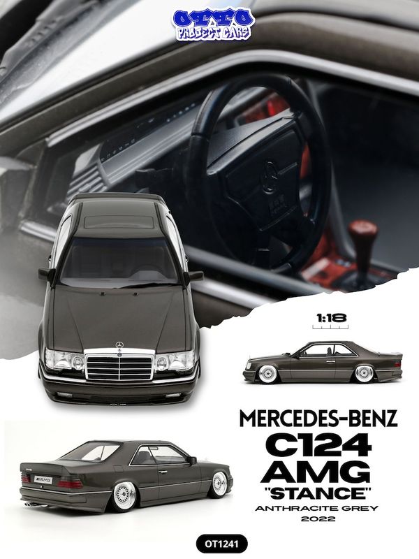 1:18 Otto Mobile - Mercedes-Benz C124 AMG "Stance" Anthracite Grey 2022