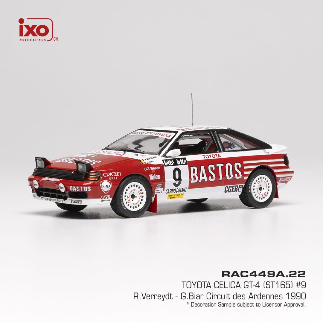 1:43 Ixo - Toyota Celica GT-4 (ST165) #9 Circuit Des Ardennes 1990 R. Verreydt - G. Biar