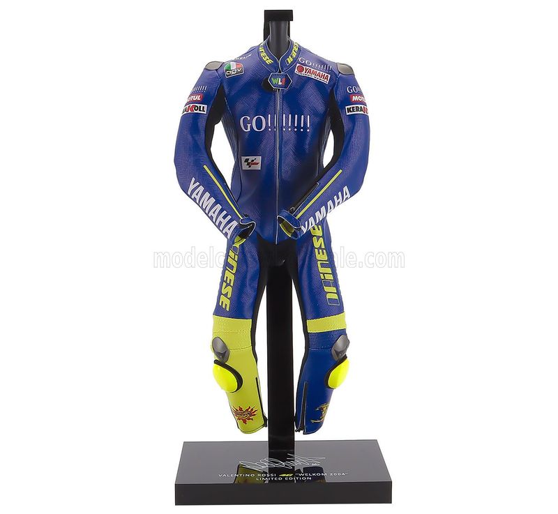 1:4 Microart Racing - Dainese - Racing Suit - Tuta - Valentino Rossi VR46 - Welkom - World Champion Yamaha YZR-M1 MotoGP 2004 - True To Original With Zip Closure 1:4 Microart Racing - Dainese - Racing Suit - Tuta - Valentino Rossi VR46 - Welkom - World Champion Yamaha YZR-M1 MotoGP 2004 - True To Original With Zip Closure
