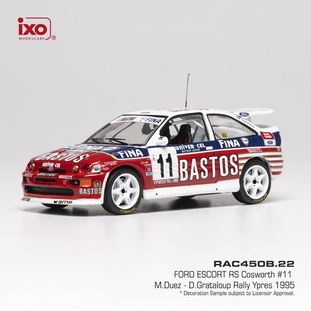 1:43 Ixo - Ford Escort RS Cosworth #11 Rally Ypres 1995 M. Duez - D. Grataloup