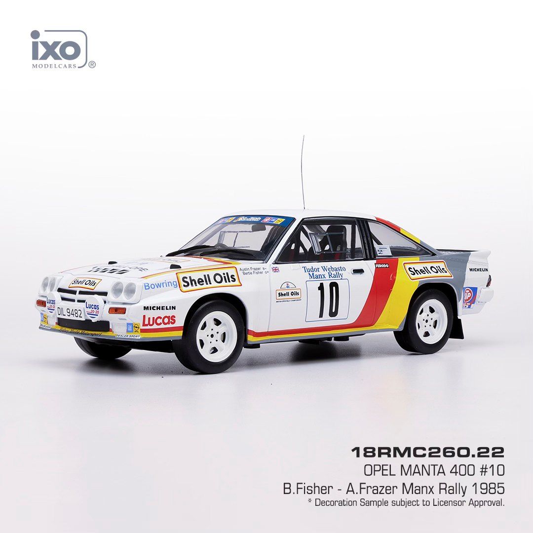 1:18 Ixo - Opel Manta B 400 #10 Rallye Manx 1985 B. Fisher - A. Frazer