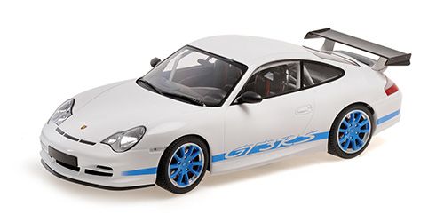 1:18 Minichamps - 2002 Porsche 911 GT3 RS - White w/ Blue Stripes