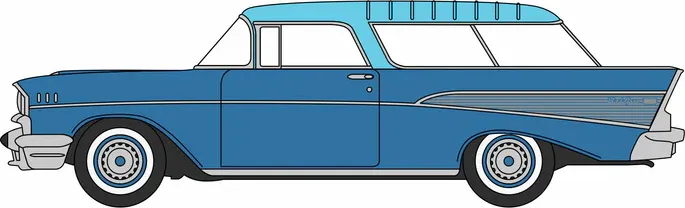 1:87 Oxford  - 1957 Chevrolet Nomad Larkspur Blue/Harbor Blue
