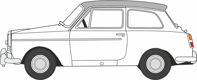 1:76 Oxford  - Austin A40 MkII Snowberry White/Cumulus Grey
