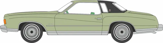 1:87 Oxford  - 1974 Chevrolet Monte Carlo Landau Medium Green/Black Roof