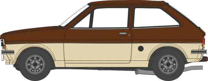 1:76 Oxford  - Ford Fiesta Mk1 Roman Bronze/Cordoba Beige