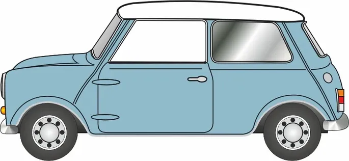 1:76 Oxford  - Austin Mini Speedwell Blue