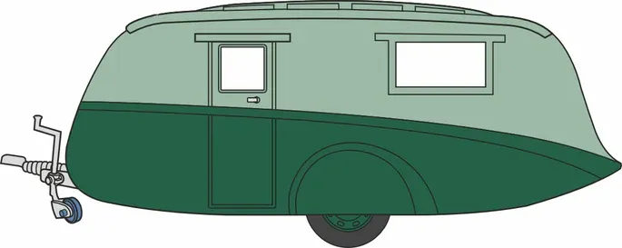 1:76 Oxford  - Caravan Two Tone Green