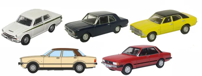1:76 Oxford  - 5 Piece Ford Cortina Set Mk1/2/3/4/5