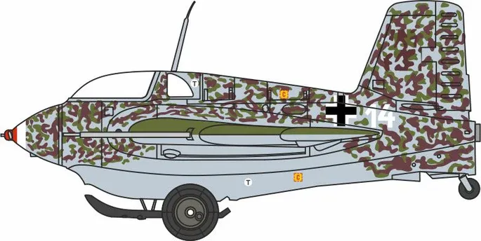 1:72 Oxford  - Messerschmitt ME163 1A White 14 Jg400 Brandis 1945 No Swastika