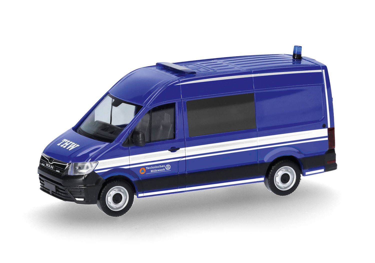 1:87 Herpa - MAN TGE Halbbus Hochdach Mannschaftstransportwagen-Fachgruppe "THW"