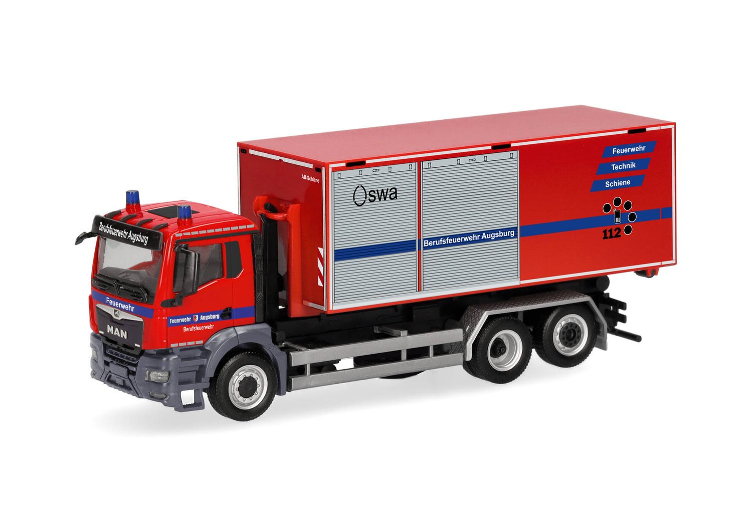 1:87 Herpa - MAN TGS NN Wechsellader-LKW 3achs "Feuerwehr Augsburg"