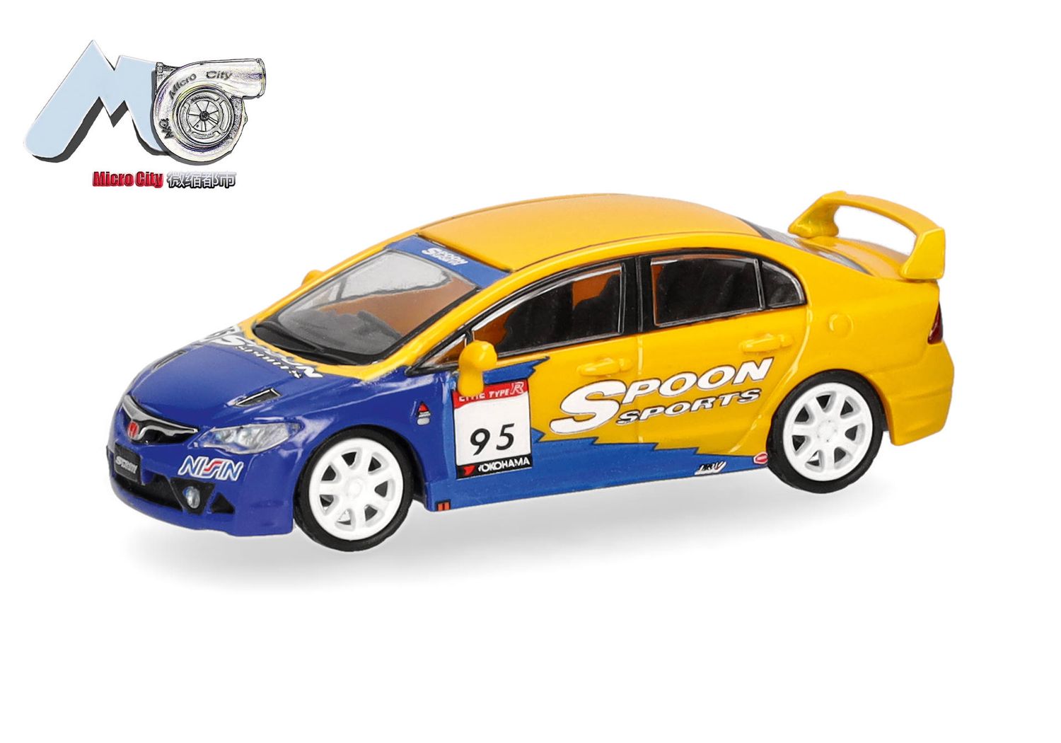 1:87 Herpa - MicroCity: Honda Civic FD2, gelb, blau