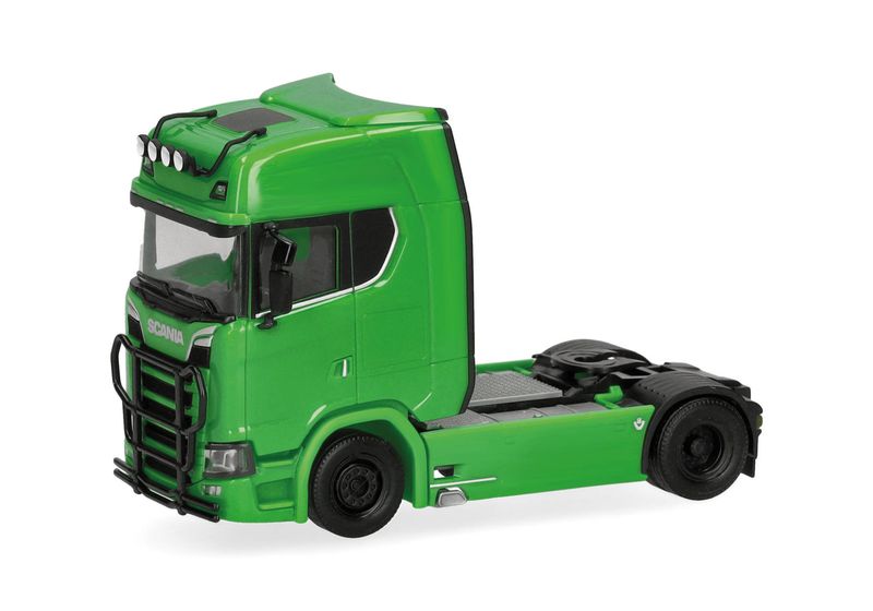 1:87 Herpa - Scania CS 20 Hochdach Zugmaschine mit Lampenbügel und Rammschutz 2achs, grün 1:87 Herpa - Scania CS 20 Hochdach Zugmaschine mit Lampenbügel und Rammschutz 2achs, grün