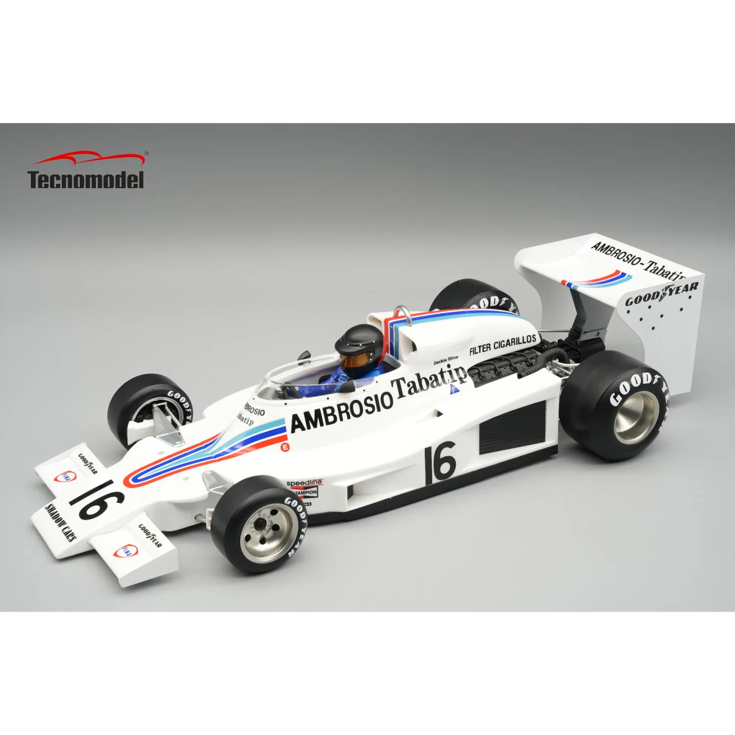 1:18 Tecnomodel - Shadow F1 DN8 #16 Sweden GP 1977 J. Oliver *With Driver Figure*