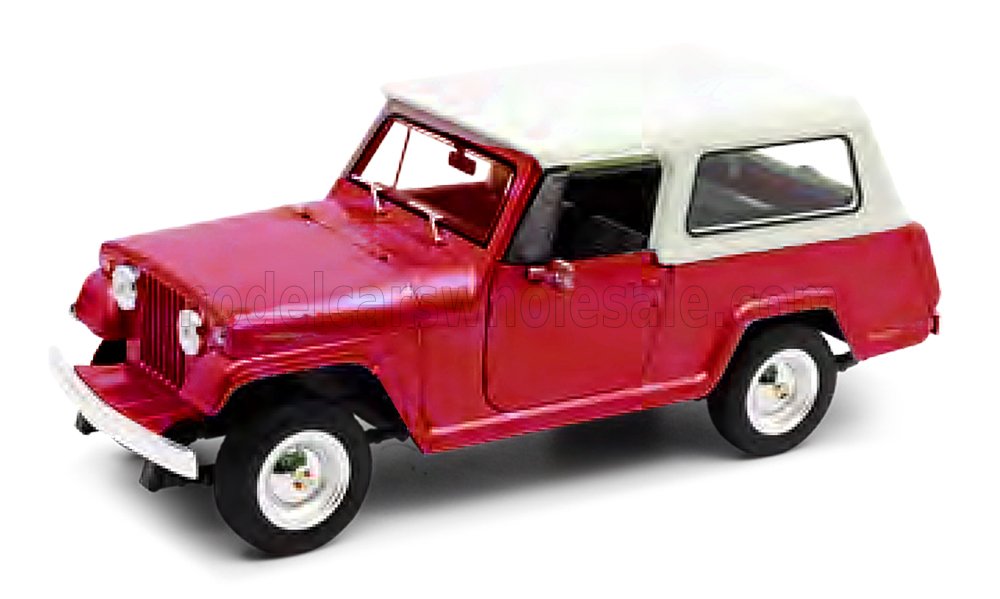 1:24 Welly - 1967 Jeep Jeepster Commando Pick-Up Closed - Red