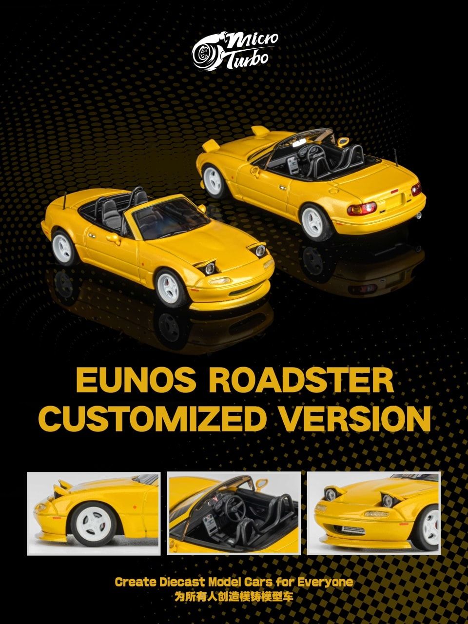 1:64 Microturbo - Custom MX5, metallic yellow