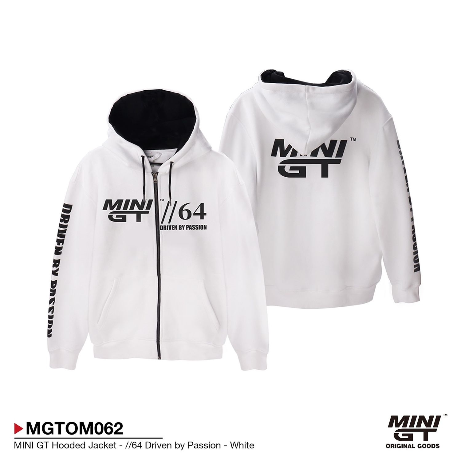 Mini GT Merchandise - MINI GT Hooded Jacket *//64 Driven by Passion*, white *Men/Unisex size: XXL*