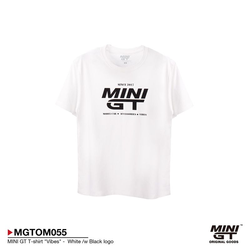 Mini GT Merchandise - MINI GT T-shirt *Vibes*, white with black logo *Men/Unisex size: XS* Mini GT Merchandise - MINI GT T-shirt *Vibes*, white with black logo *Men/Unisex size: XS*