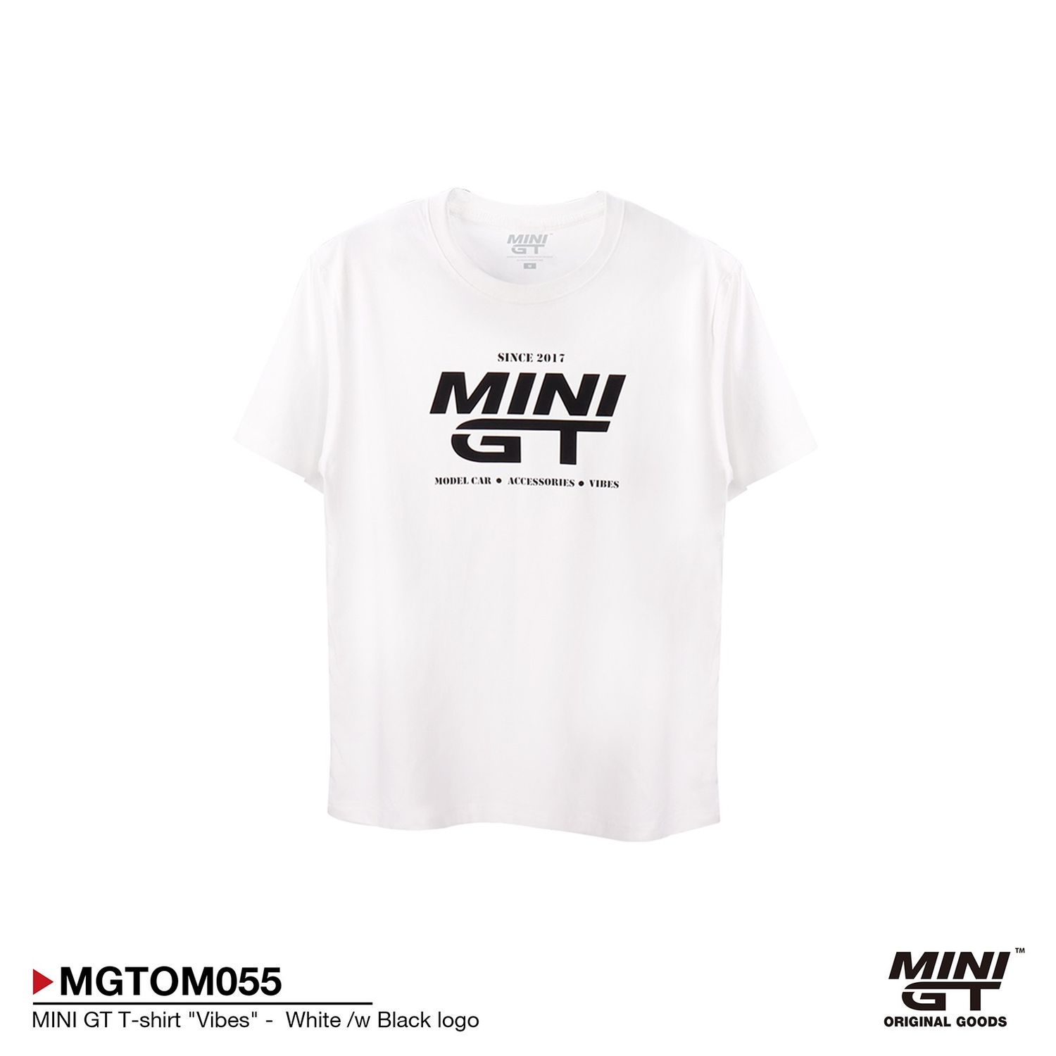 Mini GT Merchandise - MINI GT T-shirt *Vibes*, white with black logo *Men/Unisex size: XL*