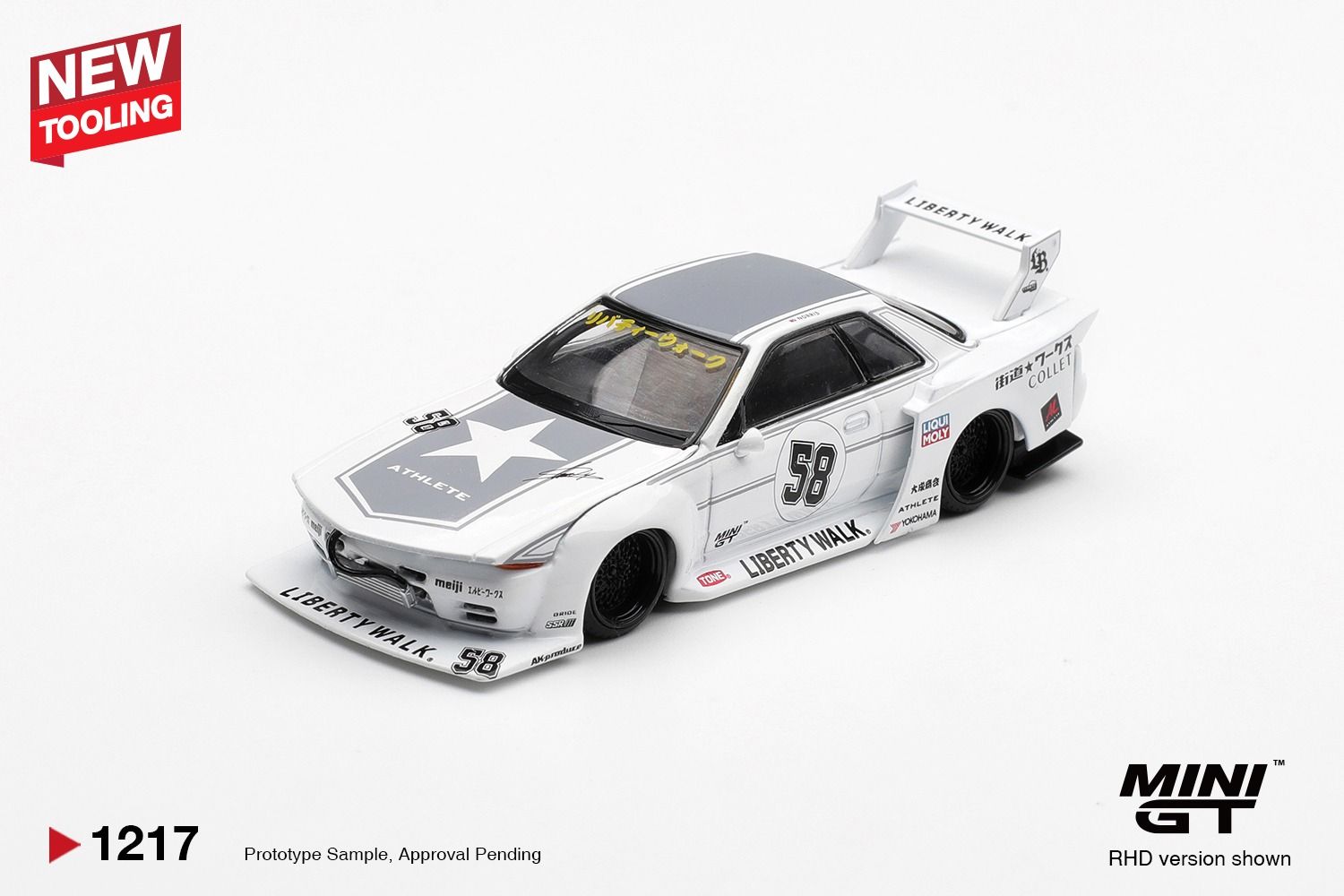 1:64 Mini GT - 2025 Nissan GTR (R32) LB-Kaido Works TAS, white