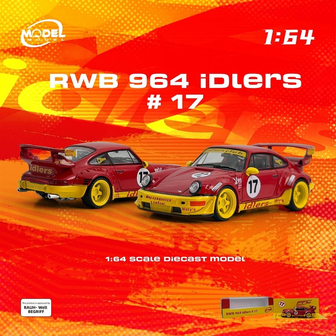 1:64 ModelModel - RWB 964 idlers #17, red/yellow
